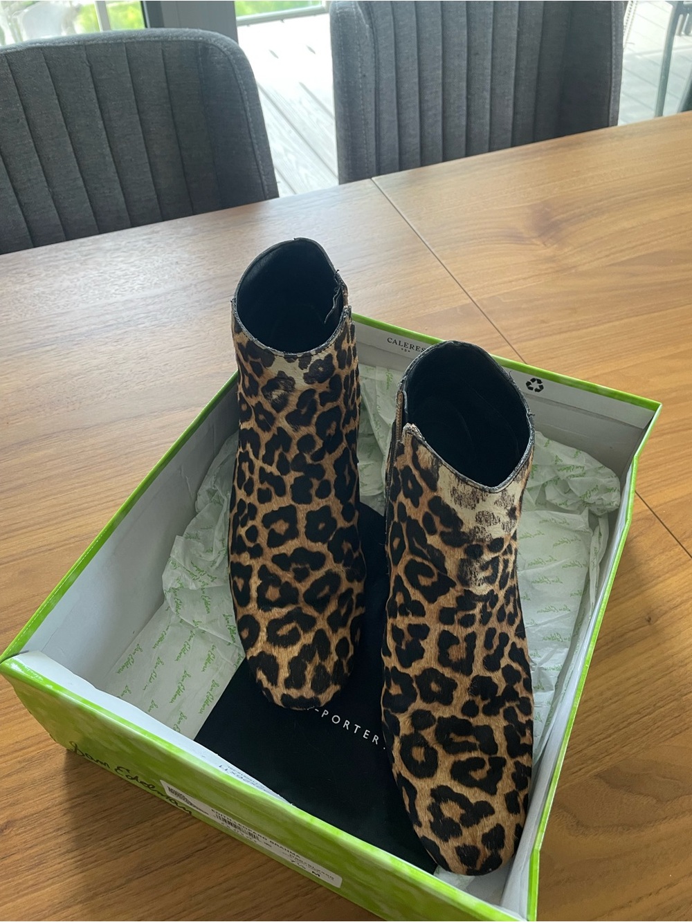 Sam Edelman Leopard Print Ankle Boots (Brown, Black)